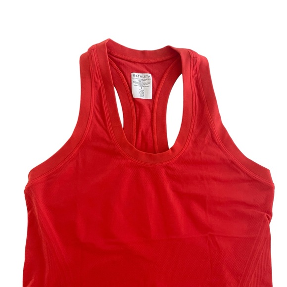 Athleta Razorback Fitted Neon Red/Orange Tank Top Yoga Activewear Size Small - Picture 3 of 8